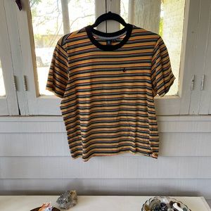 VOLCOM Orange Stripped Tee size XL